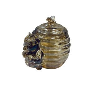 Медівниця скляна BonaDi 992-213 Gold Ведмедик з бджілкою (2118975)