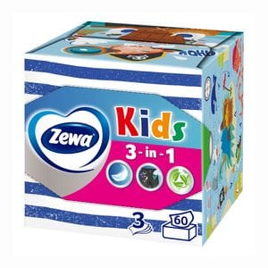 Косметичні серветки Zewa Kids 3-шарові, 60 шт