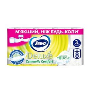 Туалетная бумага Zewa Deluxe Ромашка, 8шт - купить в интернет