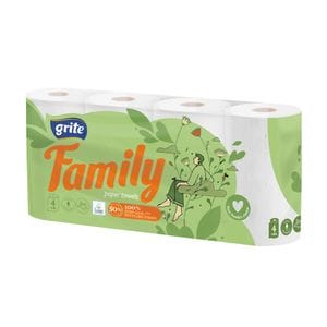 Бумажные полотенца Grite Family 2-слойные, 83 отрыва, 4 рулона