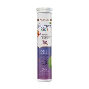 Витаминно-минеральный комплекс для детей Novel Multivit Kids Multi-Vitamins + Calcium Multivit Kids, 20 шипучих таблеток
