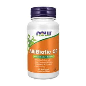 Поддержка иммунной системы NOW foods AlliBiotic CF, 60 гелевых капсул