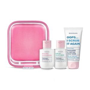 Набор для волос в косметичке Mermade Hair Care Try Kit (шампунь, 85 мл + скраб, 100 мл + кондиционер, 85 мл)
