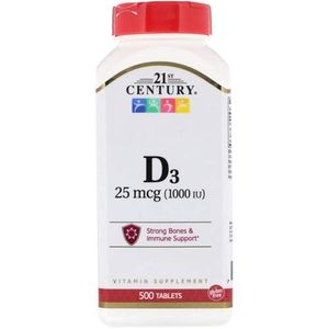 Вітамін D 21st Century Vitamin D3 High Potency 1000 IU 500 Tabs (864246)