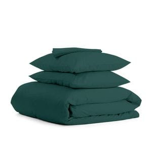 Двоспальна постільна білизна з простирадлом на резинці DARK GREEN CS1 COSAS (4822052101216) (902649)