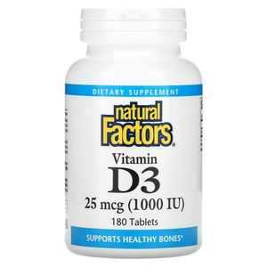 Витамин D Natural Factors Vitamin D3 1000 IU 25 mcg 180 Tabs (914141)