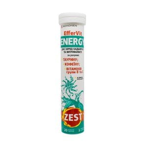Комплекс для бодрости и выносливости Schonen ZEST EfferVit Energy, 20 шипучих таблеток