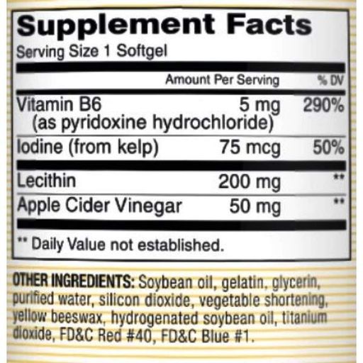 Лецитин Mason Natural Lecithin With Kelp/Vitamin B 6 Plus Cider Vinegar 100 Caps (1002499)