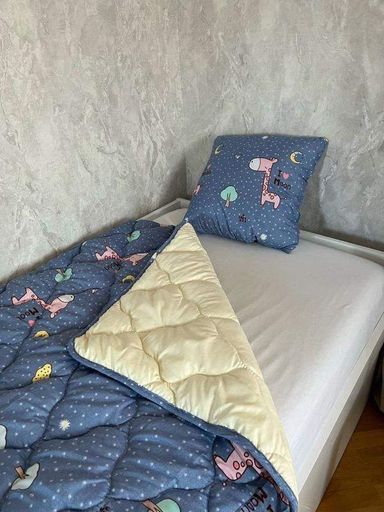 Набор антиаллергенный с одеялом и подушкой микрофибра синий (Е7000-52) (1003207)