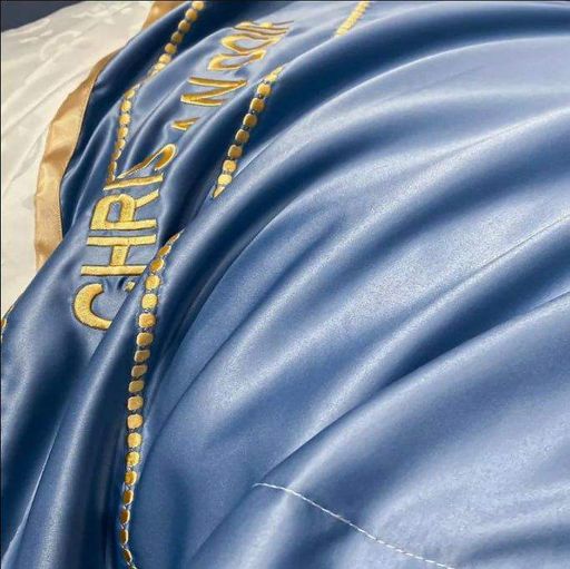 Постельное белье сатин евро 200х220 см синий (П4К-dior001-57) (1003361)
