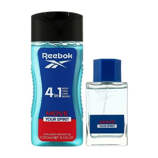 Парфюмированный набор мужской Reebok Move Your Spirit (туалетная вода, 50 мл + гель для душа, 250 мл)