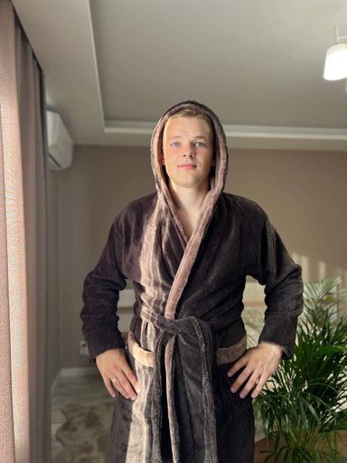 Халат чоловічий махровий XXL Темно-коричневий (П4К-Al-male-halat-004-03) (1004199)