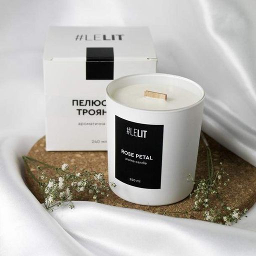 Аромасвічка Rose petal LeLit Віск Біла 250мл (1007645)