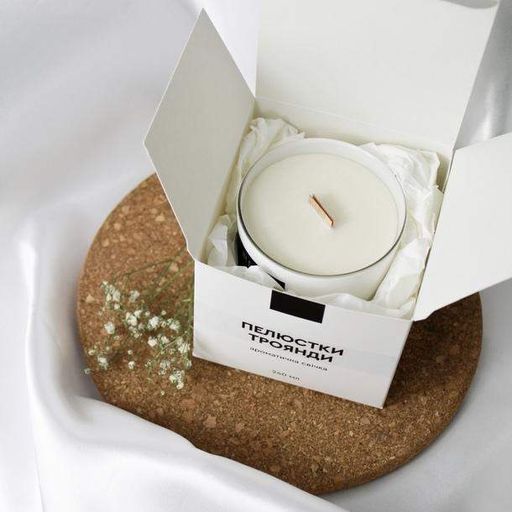 Аромасвічка Rose petal LeLit Віск Біла 250мл (1007645)