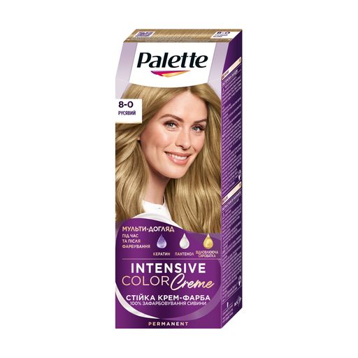 Стойкая крем-краска для волос Palette Интенсивный цвет, 8-0 Русый, 110 мл