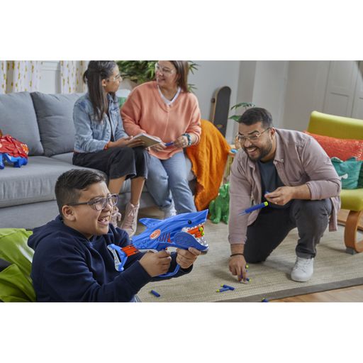 Игрушечный бластер Nerf Elite Junior Wild Sharkfire, 7*41*23 см, от 6 лет, 8 стрел (F8645)