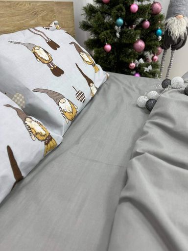 Комплект постільної білизни полуторний 150х210 Бязь Gold Luxe наволочки 70х70 Скандинавський гном (1015347)