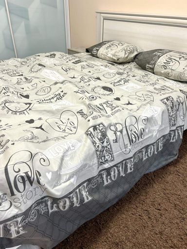 Комплект постільної білизни Love story полуторний 150х220 см Бязь (1024607)
