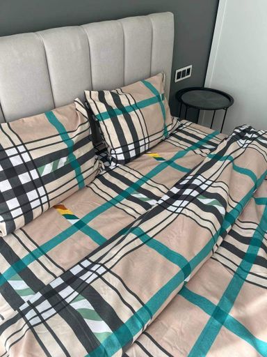 Комплект постельного белья Полосочки на сером двуспальный 200х220 см Бязь (1024671)