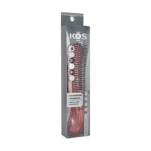 Расческа для волос K.O.S непродуваемая, полупрозрачная, коричневая, 1 шт