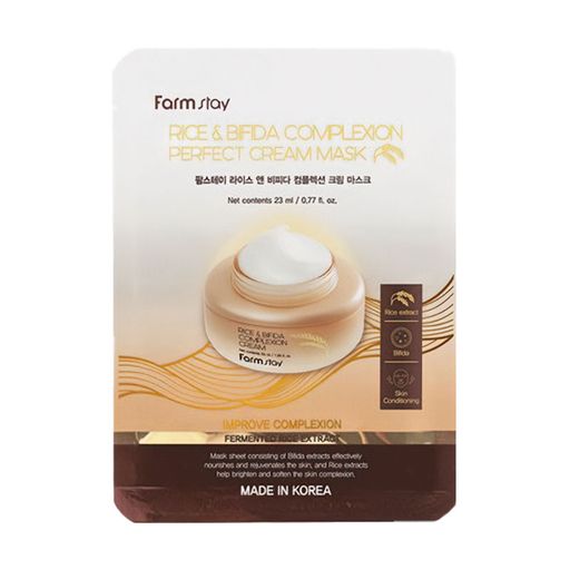 Тканевая крем-маска для лица FarmStay Rice & Bifida Cream Mask, 23 мл