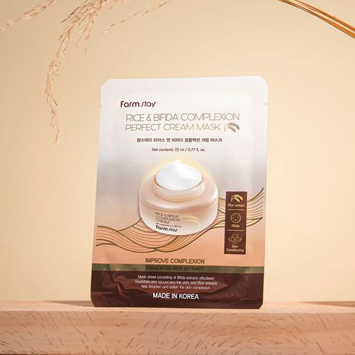 Тканевая крем-маска для лица FarmStay Rice & Bifida Cream Mask, 23 мл