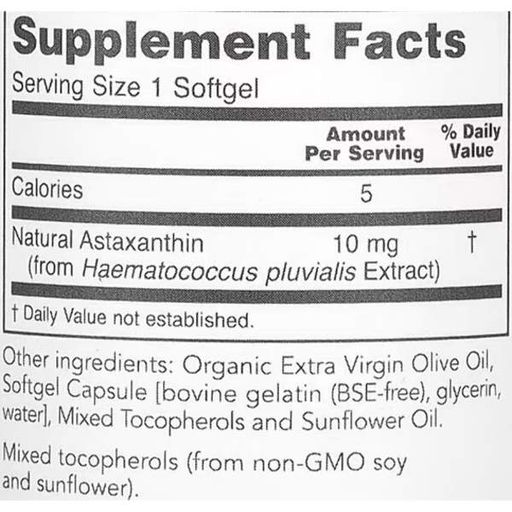 Астаксантин Protocol for Life Balance Astaxanthin 10 mg 60 Softgels (1031738)