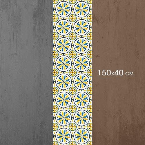 Дорожка на стол Жовто-синій візерунок 150x40 см (DR__24A038) (1034853)