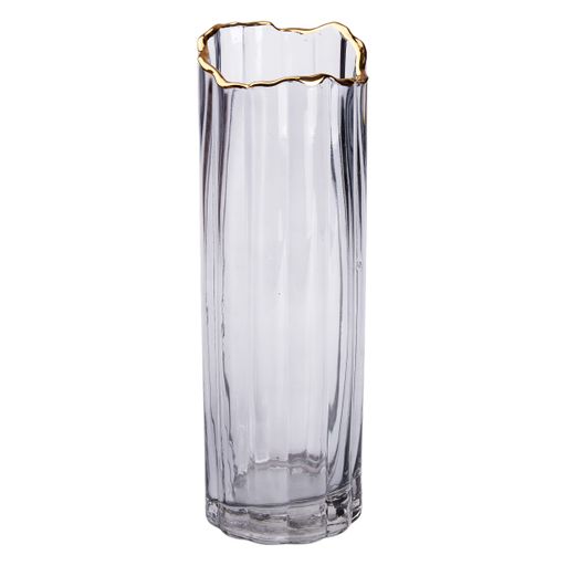 Ваза декоративная Glass Flower стеклянная 29.5 см, серый Yiwu HP-1713 (1037097)