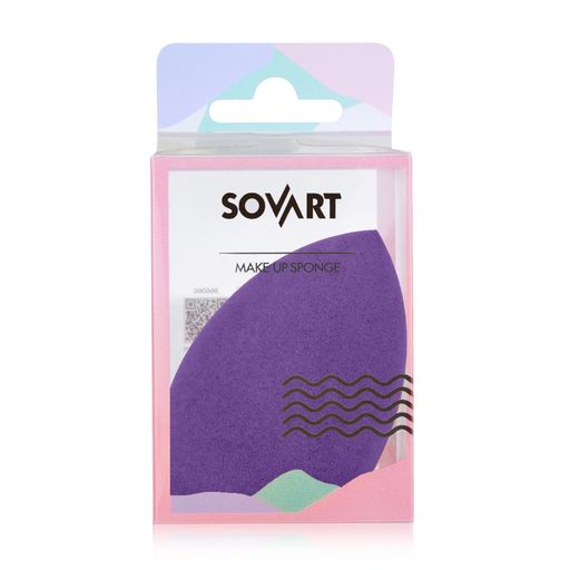 Бьюти-блендер для макияжа Sovart капля со срезом, фиолетовый, 1 шт