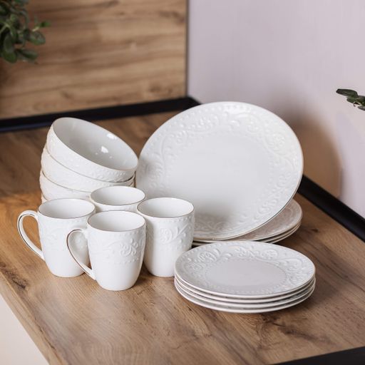 Столовый сервиз на 4 персоны керамический Grace, белый Yiwu HP-7-702 (1044307)
