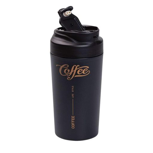 Термокружка Coffee 480 мл с керамической колбой, черный Yiwu HP-14-14B (1044457)