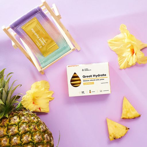 Электролиты Aura Herbals Great Hydrate со вкусом ананаса, в порошке, 10*3.5 г