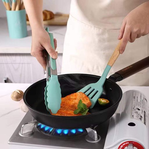 Набір кухонного силіконового приладдя Kitchen&Dining 12 шт Бірюзовий (1049853)
