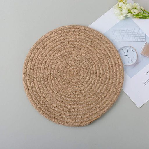 Плетена серветка для сервірування Килимок на стіл 35 см ANbeauty Beige (AN0103416) (1055098)