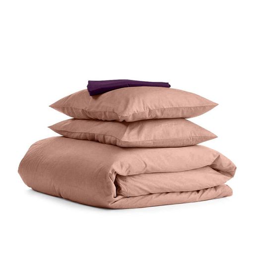 Полуторна постільна білизна Beige COSAS Фіалка 160х220 см (1057141)