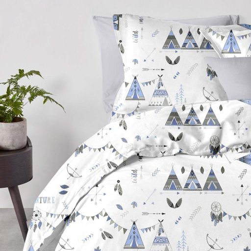Сімейна постіль з простирадлом на гумці Dream Wigwam CS1 COSAS Блакитний 2х160х220 см (1060992)