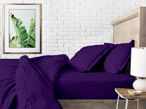 Двоспальний комплект COSAS DARK PLUM Ранфорс 180х220 см Фіолетовий (1061228)