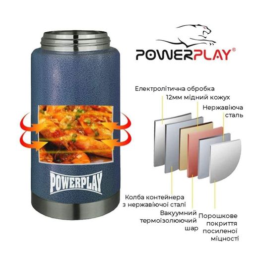 Термос харчовий PowerPlay 9002 750 мл Синій (1064341)