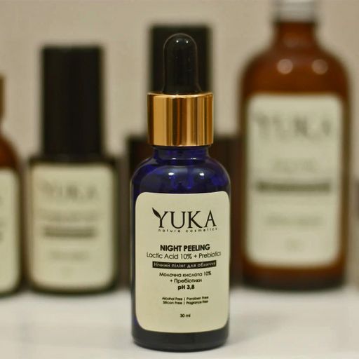 Уценка! Ночной пилинг для лица Yuka Night Peeling с молочной кислотой 10% и пребиотиками, 30 мл