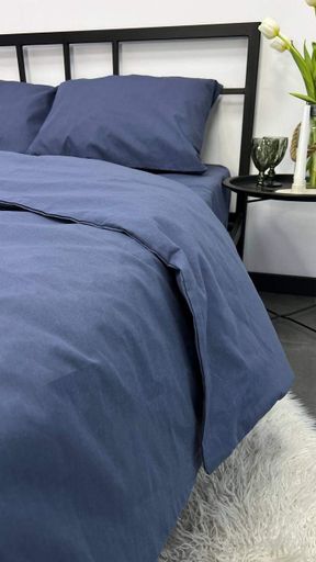 Комплект постельного белья двуспальный 175х210 Бязь Gold Luxe наволочки 50х70 джинс (1068239)