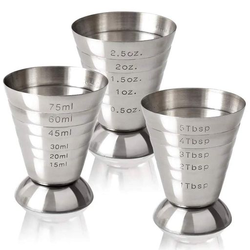 Джигер Bar House нержавіюча сталь сріблястий з поділками 2,5 oz/75 мл/5 Tbsp (1069377)