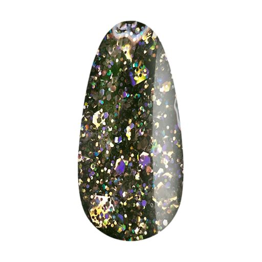 Уценка! Гель для дизайна ногтей NUB Shimmer Gel с шиммером, 06 Темно-бронзовый голографический микс блесток и конфетти, 5 г