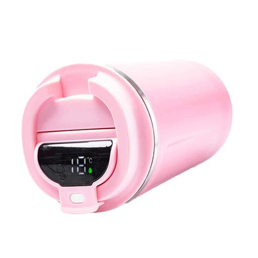 Термочашка Coffee 380 мл із датчиком температури, рожевий Happy Life HPGM5821P (1079077)