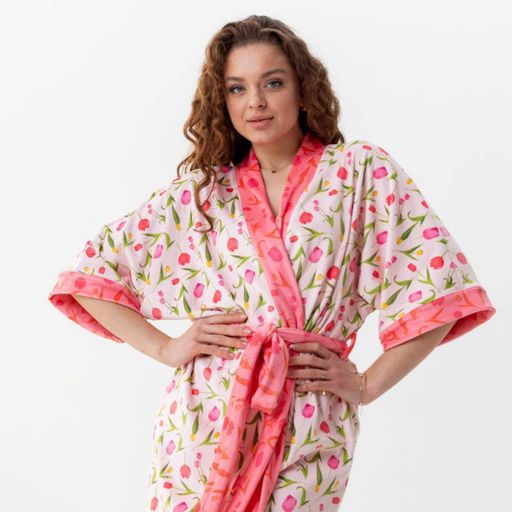 Халат женский из плюшевого велюра Тюльпанчик 3413_XL 15938 XL (1087295)