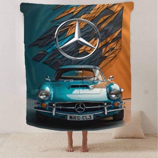 Плед плюшевий на подарунок 3D Mercedes-Benz 160х200 см (1087734)