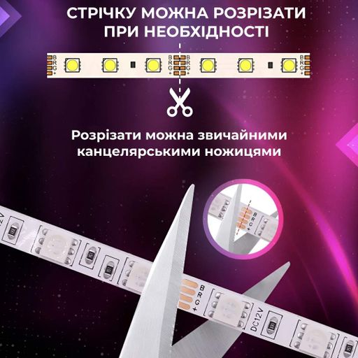 Світлодіодна стрічка з пультом GarlandoPro TVLIGHTRGB водостійка 150 LED 5m підсвічування в кімнату (1089200)
