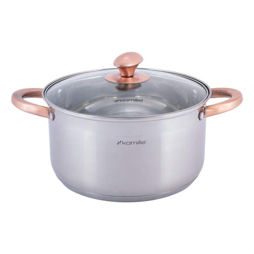 Каструля з кришкою та порожнистими ручками Kamille 5 л Сірий CL0014141 (1093596)