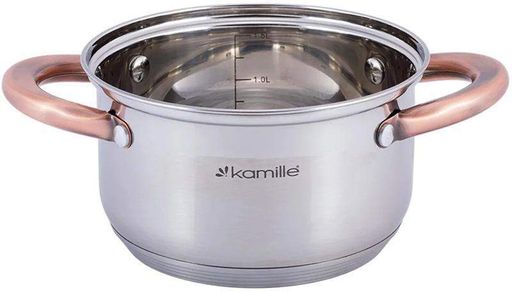 Кастрюля Catalin из нержавеющей стали с мерной шкалой Kamille Ø22,5х13 см  CL0015975 (1093632)