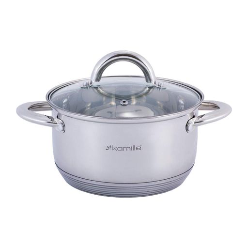 Каструля з кришкою та порожнистими ручками Kamille 2,4 л Сірий CL0014144 (1093746)
